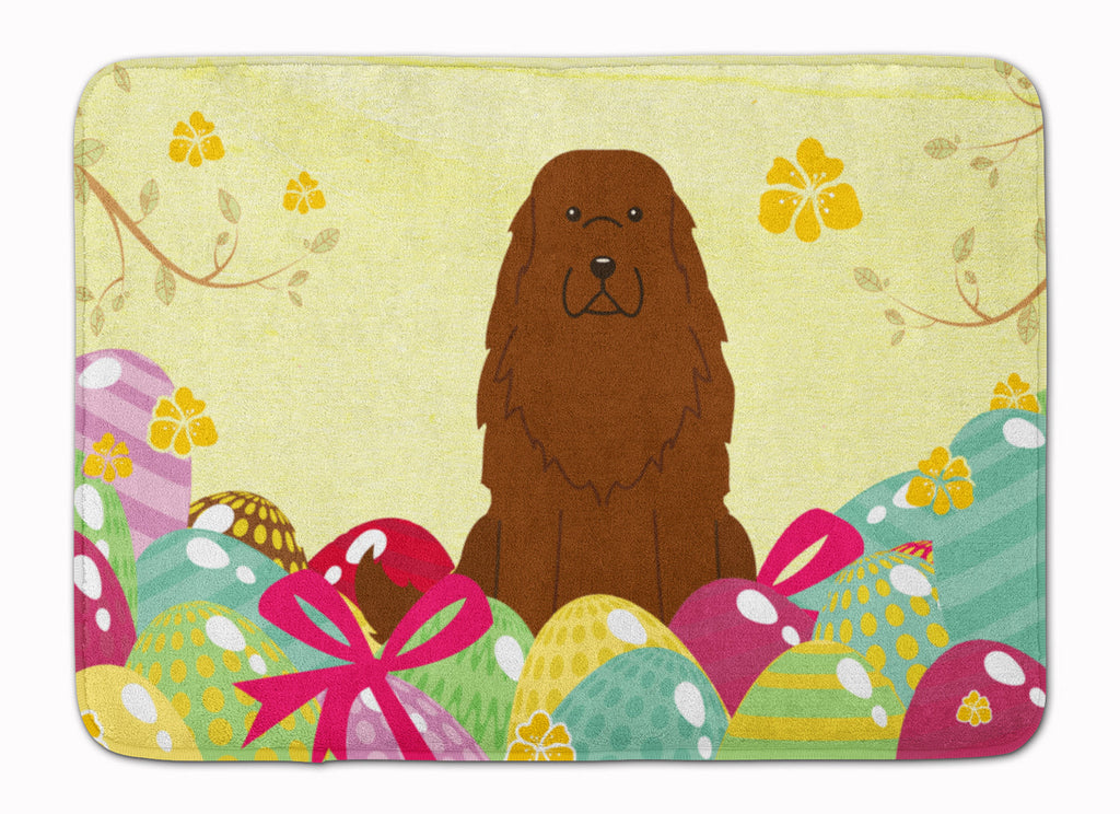 Easter Eggs Caucasian Shepherd Dog Memory Foam Kitchen Mat Machine Washable Anti-Fatigue Cushion Comfort Bath or Kitchen Rug