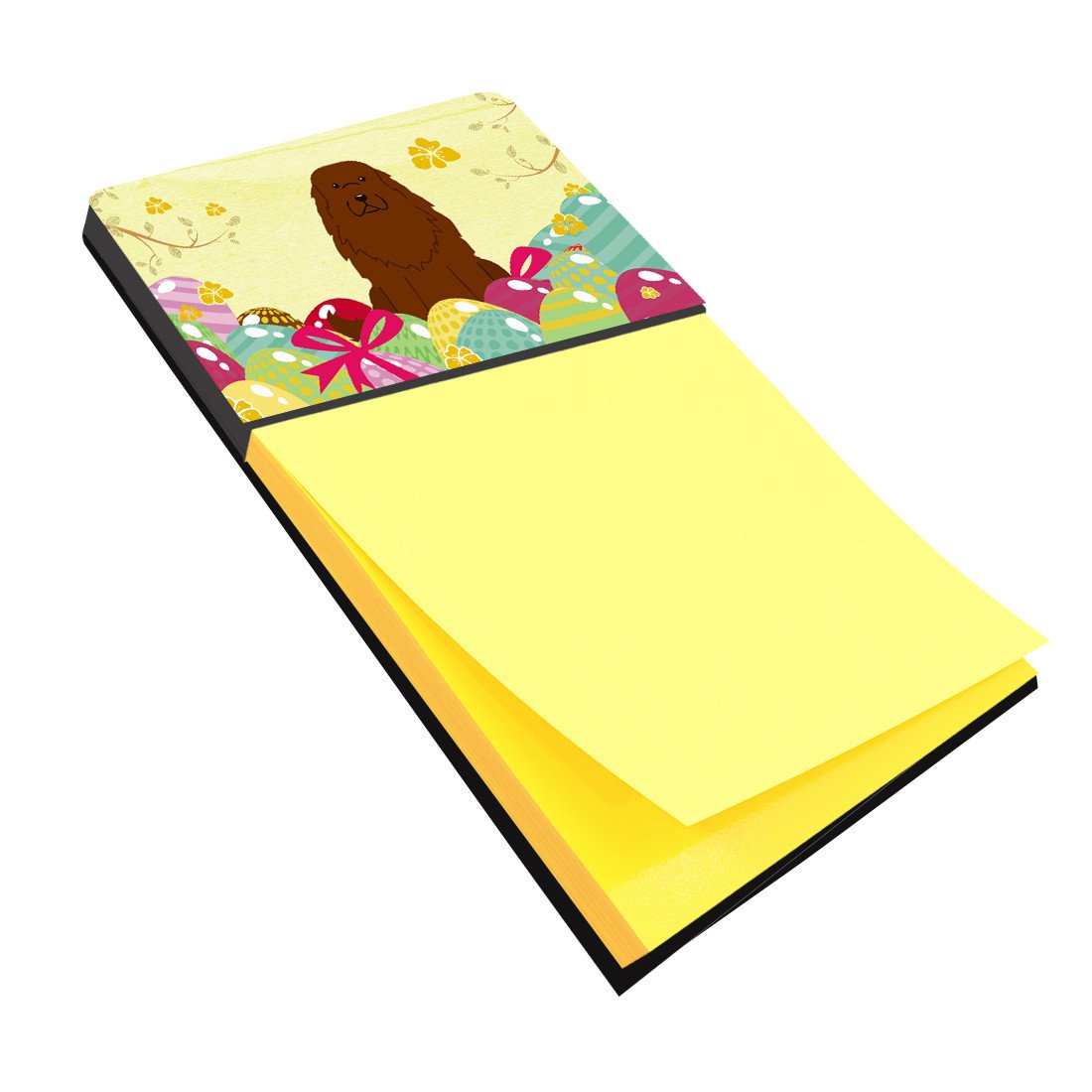 Easter Eggs Caucasian Shepherd Dog Watercolor Sticky Note Holder Refillable Dispenser Desk Accessory 3x3 Pad Gift