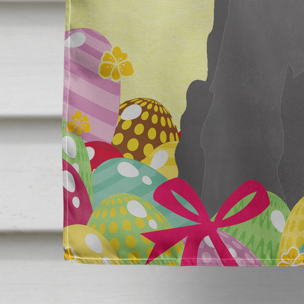 Easter Eggs Miniature Schnauzer Black House Flag 28x40 Porch Sleeve Pole Decorative Outside Yard Banner Artwork Wall Hanging, Polyester