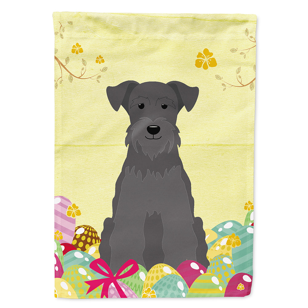 Easter Eggs Miniature Schnauzer Black House Flag 28x40 Porch Sleeve Pole Decorative Outside Yard Banner Artwork Wall Hanging, Polyester