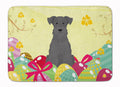 Easter Eggs Miniature Schnauzer Black Memory Foam Kitchen Mat Machine Washable Anti-Fatigue Cushion Comfort Bath or Kitchen Rug