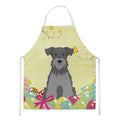 Easter Eggs Miniature Schnauzer Black Silver Apron Cooking Kitchen Server Baking Crafts Gardening for Adult Women Men, Unisex, Large, Multicolor