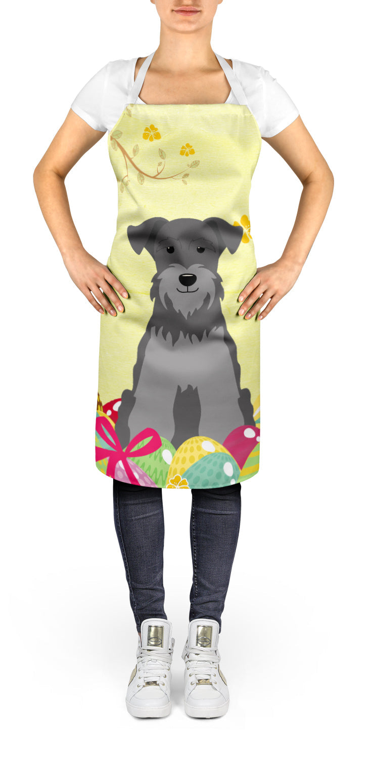 Easter Eggs Miniature Schnauzer Black Silver Apron Cooking Kitchen Server Baking Crafts Gardening for Adult Women Men, Unisex, Large, Multicolor