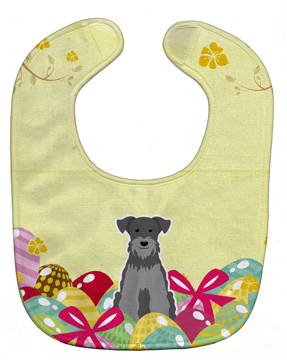 Easter Eggs Miniature Schnauzer Black Silver Baby Bib Easy-Clean Baby Bib Baby Feeding Accessory Baby Mealtime Essential, 10 x 13, Multicolor