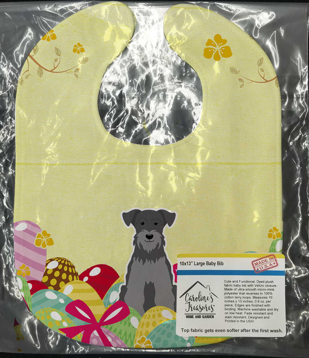 Easter Eggs Miniature Schnauzer Black Silver Baby Bib Easy-Clean Baby Bib Baby Feeding Accessory Baby Mealtime Essential, 10 x 13, Multicolor