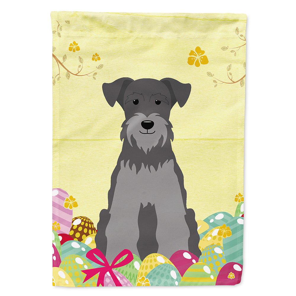 Easter Eggs Miniature Schnauzer Black Silver House Flag 28x40 Porch Sleeve Pole Decorative Outside Yard Banner Artwork Wall Hanging, Polyester