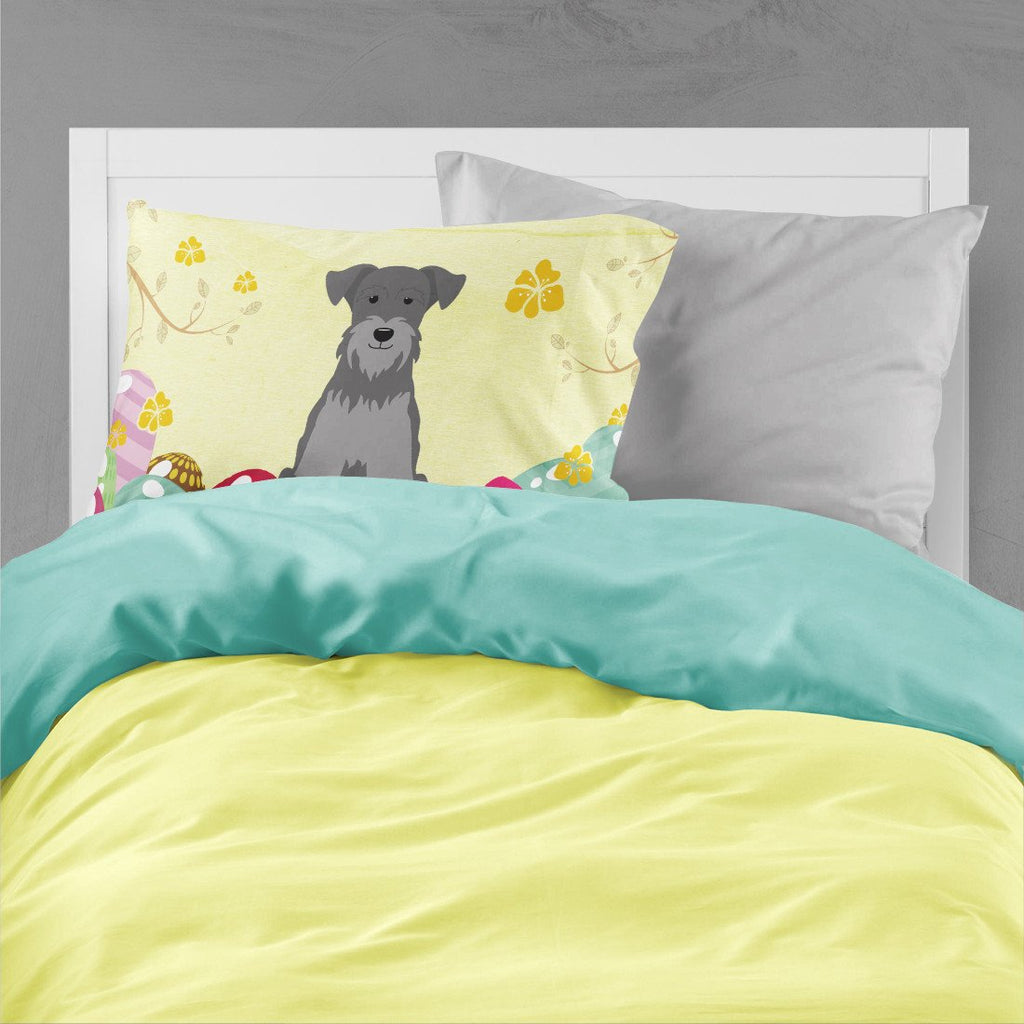 Easter Eggs Miniature Schnauzer Black Silver Standard Pillowcase Lightweight Super Soft Easy Care Decorative Artwork Pillowcase, Standard