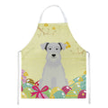 Easter Eggs Miniature Schnauzer White Apron Cooking Kitchen Server Baking Crafts Gardening for Adult Women Men, Unisex, Large, Multicolor