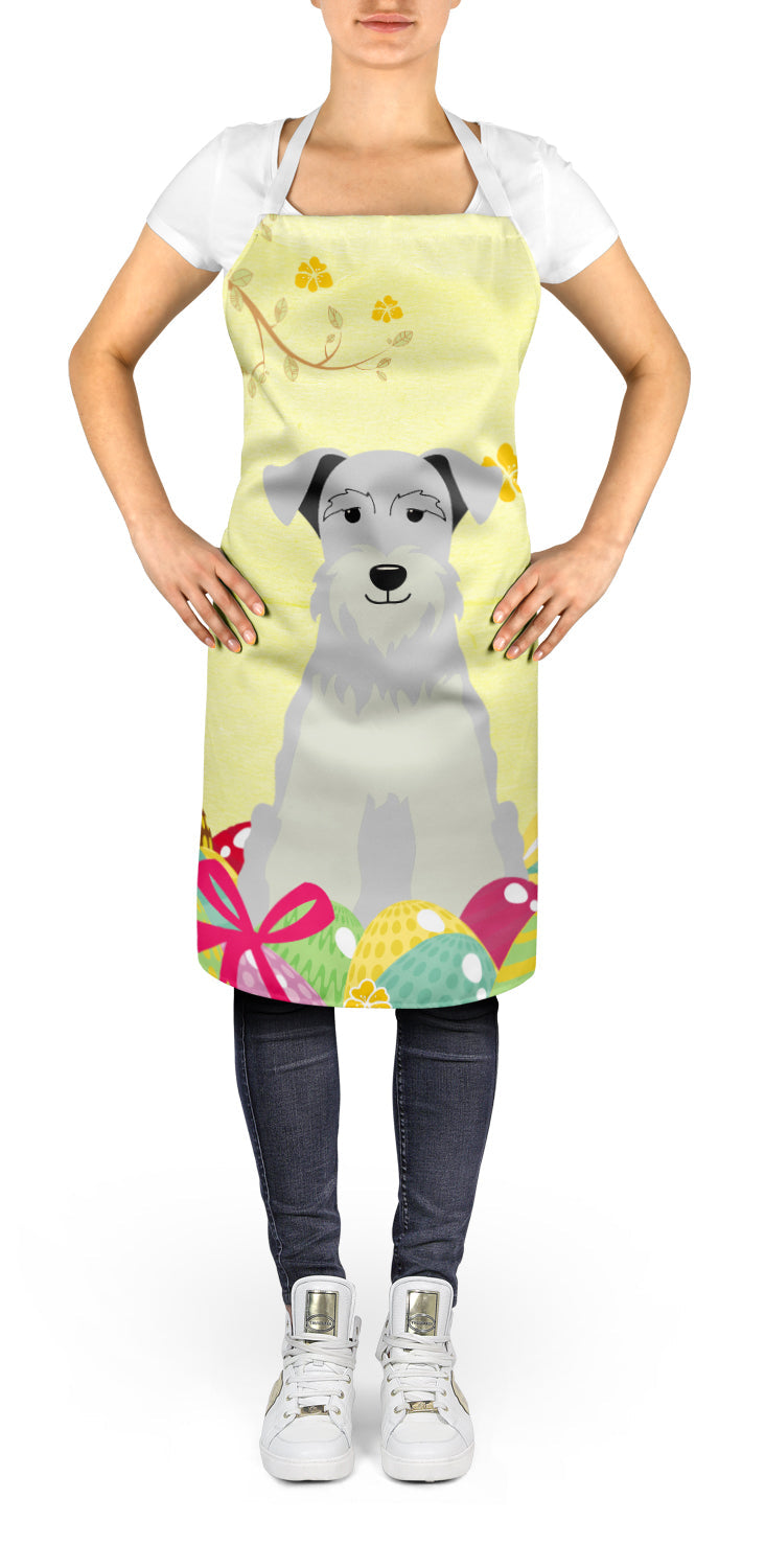 Easter Eggs Miniature Schnauzer White Apron Cooking Kitchen Server Baking Crafts Gardening for Adult Women Men, Unisex, Large, Multicolor