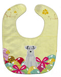 Easter Eggs Miniature Schnauzer White Baby Bib Easy-Clean Baby Bib Baby Feeding Accessory Baby Mealtime Essential, 10 x 13, Multicolor