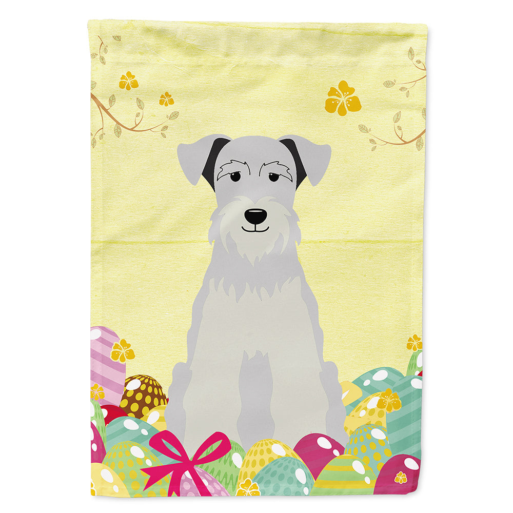 Easter Eggs Miniature Schnauzer White House Flag 28x40 Porch Sleeve Pole Decorative Outside Yard Banner Artwork Wall Hanging, Polyester