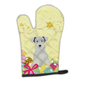 Easter Eggs Miniature Schnauzer White Oven Mitt Heat Resistant Thick Oven Mitt for Hot Pans and Oven, Kitchen Mitt Protect Hands, Cooking Baking Glove