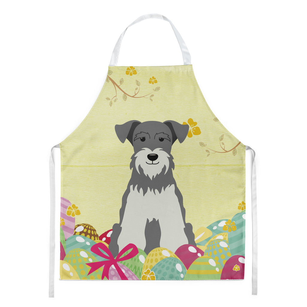 Easter Eggs Miniature Schnauzer Salt and Pepper Apron Cooking Kitchen Server Baking Crafts Gardening for Adult Women Men, Unisex, Large, Multicolor