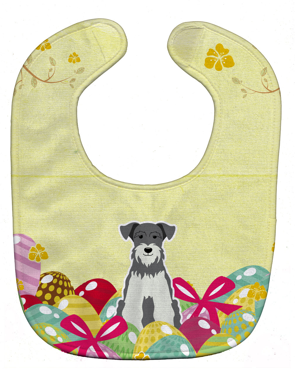 Easter Eggs Miniature Schnauzer Salt and Pepper Baby Bib Easy-Clean Baby Bib Baby Feeding Accessory Baby Mealtime Essential, 10 x 13, Multicolor