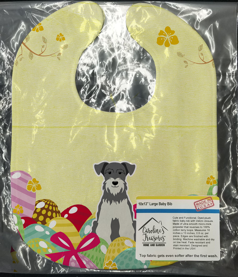 Easter Eggs Miniature Schnauzer Salt and Pepper Baby Bib Easy-Clean Baby Bib Baby Feeding Accessory Baby Mealtime Essential, 10 x 13, Multicolor