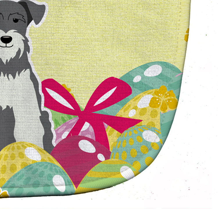 Easter Eggs Miniature Schnauzer Salt and Pepper Baby Bib Easy-Clean Baby Bib Baby Feeding Accessory Baby Mealtime Essential, 10 x 13, Multicolor