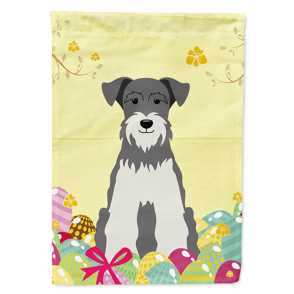 Easter Eggs Miniature Schnauzer Salt and Pepper House Flag 28x40 Porch Sleeve Pole Decorative Outside Yard Banner Artwork Wall Hanging, Polyester