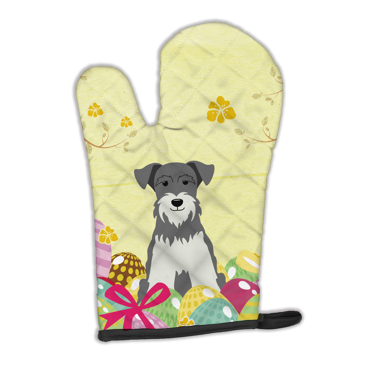 Easter Eggs Miniature Schnauzer Salt and Pepper Oven Mitt Heat Resistant Thick Oven Mitt for Hot Pans and Oven, Kitchen Mitt Protect Hands, Cooking Baking Glove