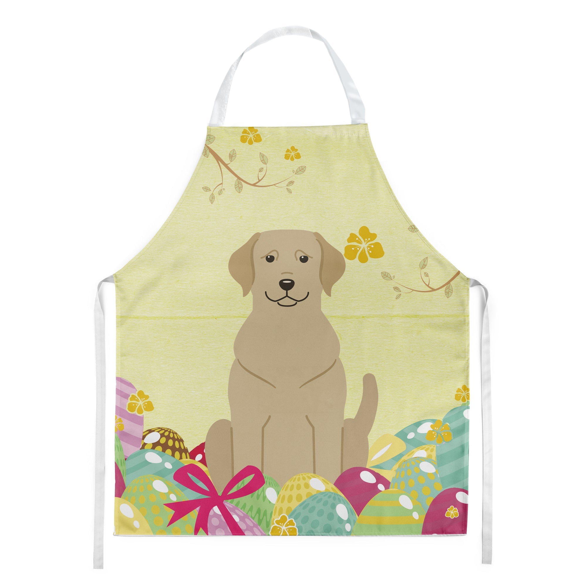 Easter Eggs Yellow Labrador Apron Cooking Kitchen Server Baking Crafts Gardening for Adult Women Men, Unisex, Large, Multicolor