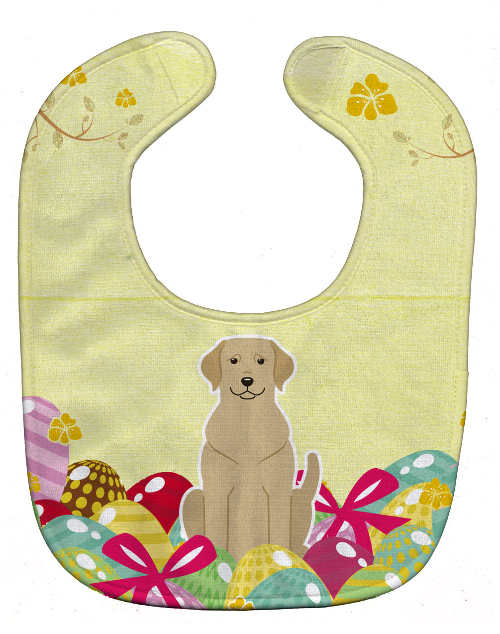 Easter Eggs Yellow Labrador Baby Bib Easy-Clean Baby Bib Baby Feeding Accessory Baby Mealtime Essential, 10 x 13, Multicolor