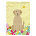 Easter Eggs Yellow Labrador House Flag 28x40 Porch Sleeve Pole Decorative Outside Yard Banner Artwork Wall Hanging, Polyester