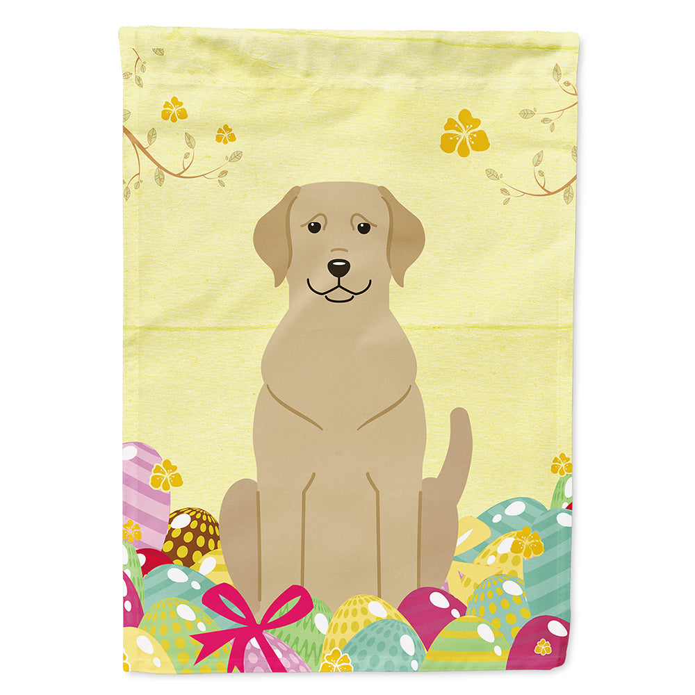 Easter Eggs Yellow Labrador House Flag 28x40 Porch Sleeve Pole Decorative Outside Yard Banner Artwork Wall Hanging, Polyester