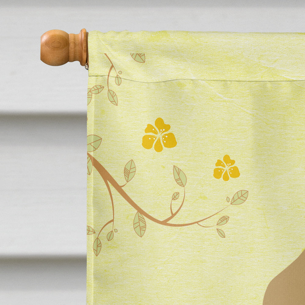 Easter Eggs Yellow Labrador House Flag 28x40 Porch Sleeve Pole Decorative Outside Yard Banner Artwork Wall Hanging, Polyester