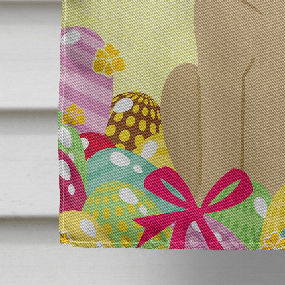 Easter Eggs Yellow Labrador House Flag 28x40 Porch Sleeve Pole Decorative Outside Yard Banner Artwork Wall Hanging, Polyester