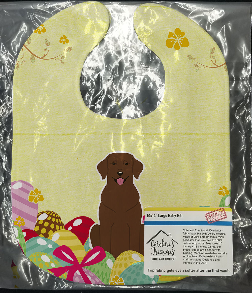 Easter Eggs Chocolate Labrador Baby Bib Easy-Clean Baby Bib Baby Feeding Accessory Baby Mealtime Essential, 10 x 13, Multicolor