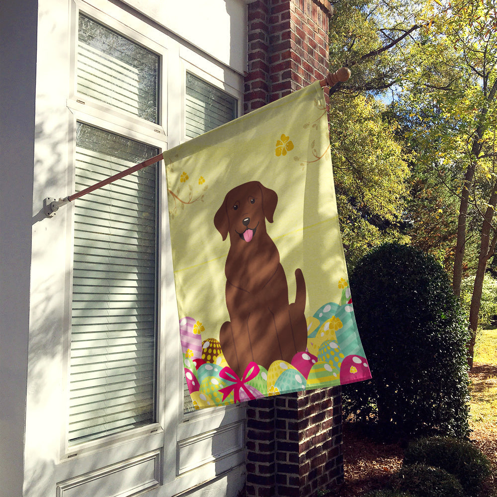 Easter Eggs Chocolate Labrador House Flag 28x40 Porch Sleeve Pole Decorative Outside Yard Banner Artwork Wall Hanging, Polyester