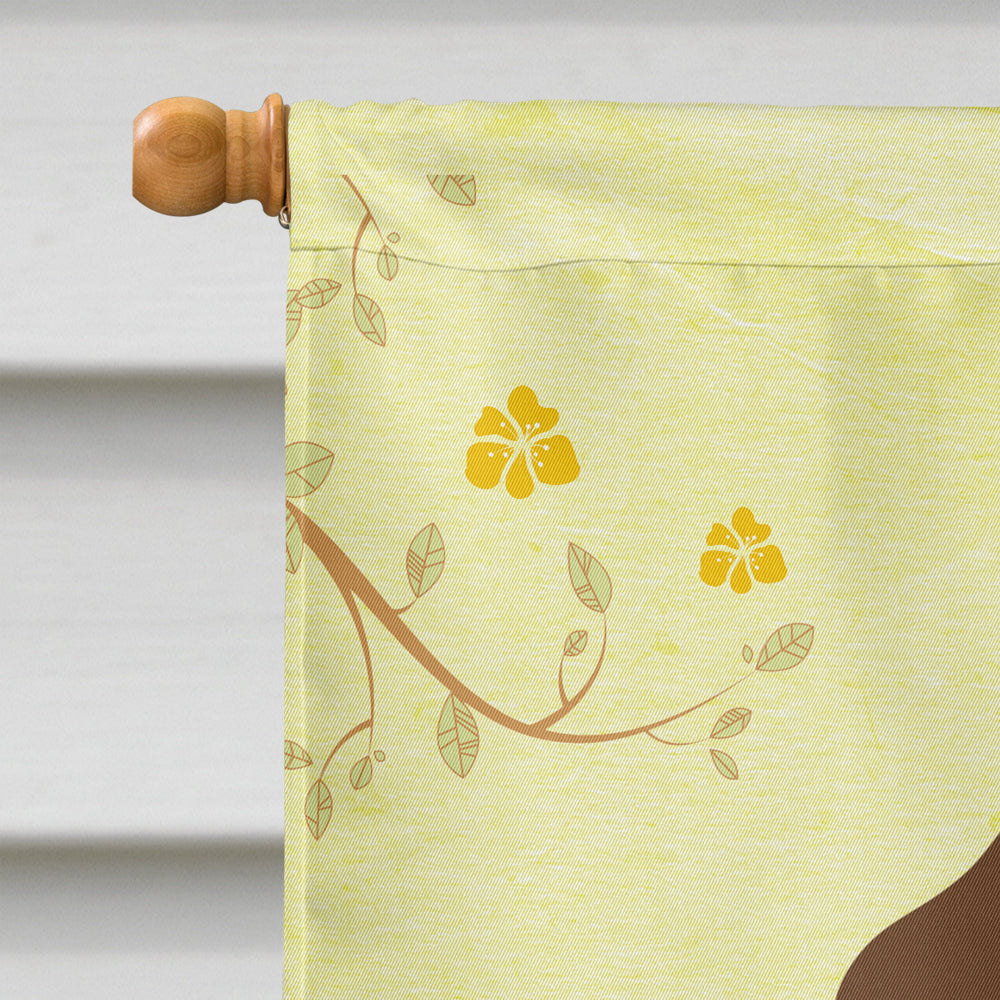 Easter Eggs Chocolate Labrador House Flag 28x40 Porch Sleeve Pole Decorative Outside Yard Banner Artwork Wall Hanging, Polyester