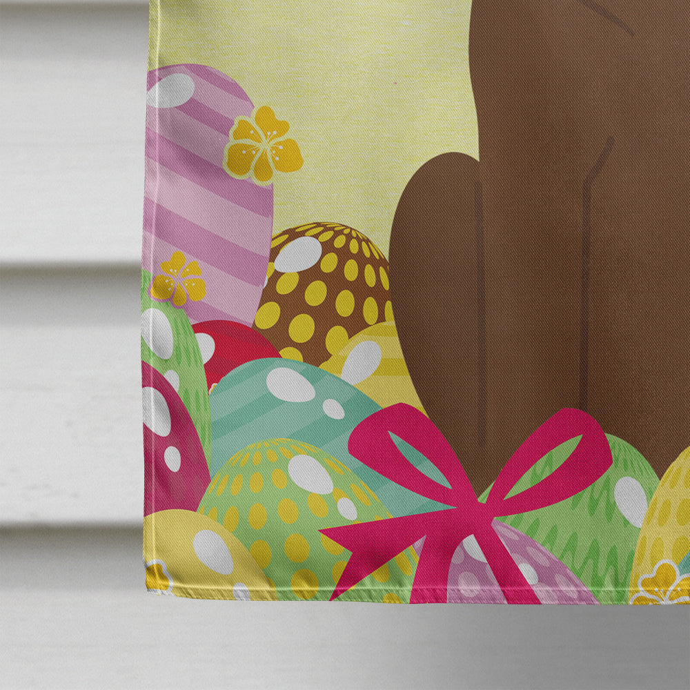 Easter Eggs Chocolate Labrador House Flag 28x40 Porch Sleeve Pole Decorative Outside Yard Banner Artwork Wall Hanging, Polyester