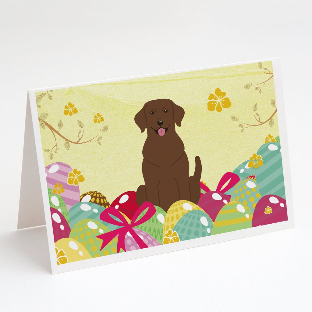 Easter Eggs Chocolate Labrador Greeting Cards Pack of 8 Blank Cards with Envelopes Whimsical A7 Size 5x7