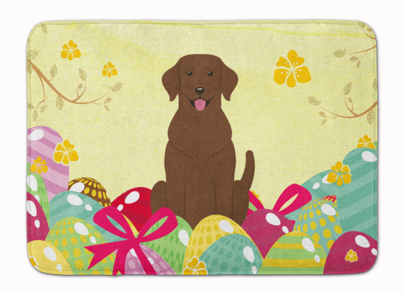 Easter Eggs Chocolate Labrador Memory Foam Kitchen Mat Machine Washable Anti-Fatigue Cushion Comfort Bath or Kitchen Rug