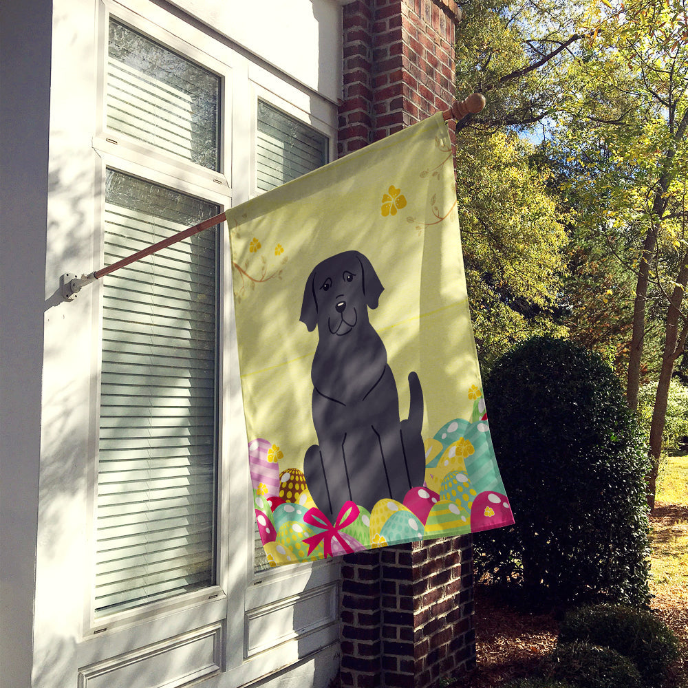 Easter Eggs Black Labrador House Flag 28x40 Porch Sleeve Pole Decorative Outside Yard Banner Artwork Wall Hanging, Polyester