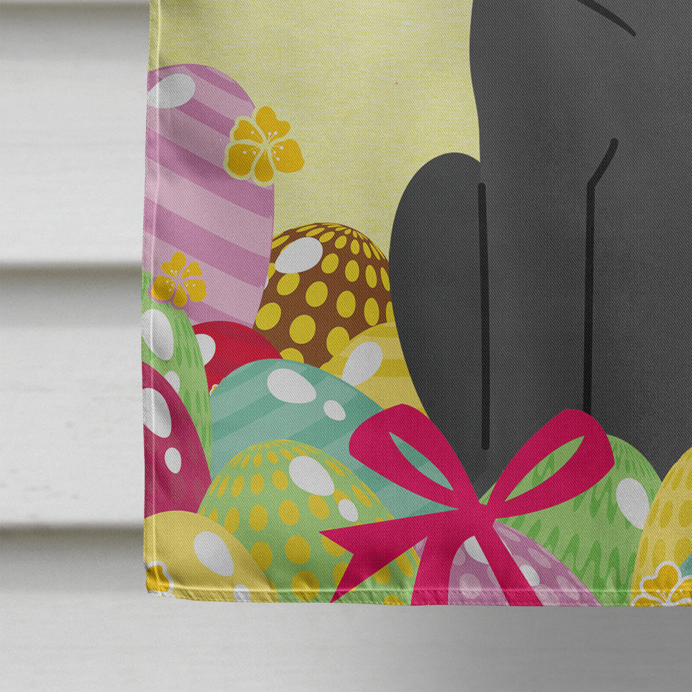 Easter Eggs Black Labrador House Flag 28x40 Porch Sleeve Pole Decorative Outside Yard Banner Artwork Wall Hanging, Polyester