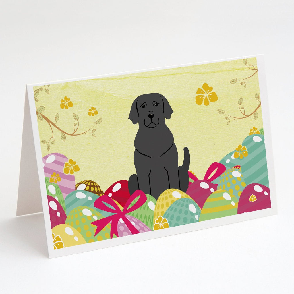 Easter Eggs Black Labrador Greeting Cards Pack of 8 Blank Cards with Envelopes Whimsical A7 Size 5x7