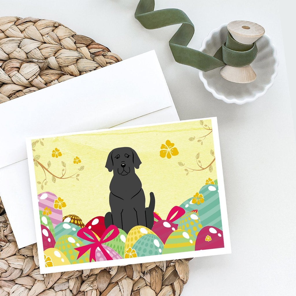Easter Eggs Black Labrador Greeting Cards Pack of 8 Blank Cards with Envelopes Whimsical A7 Size 5x7