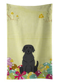 Easter Eggs Black Labrador Kitchen Towel Velour Plush Front and Cotton Loop Back Machine Washable