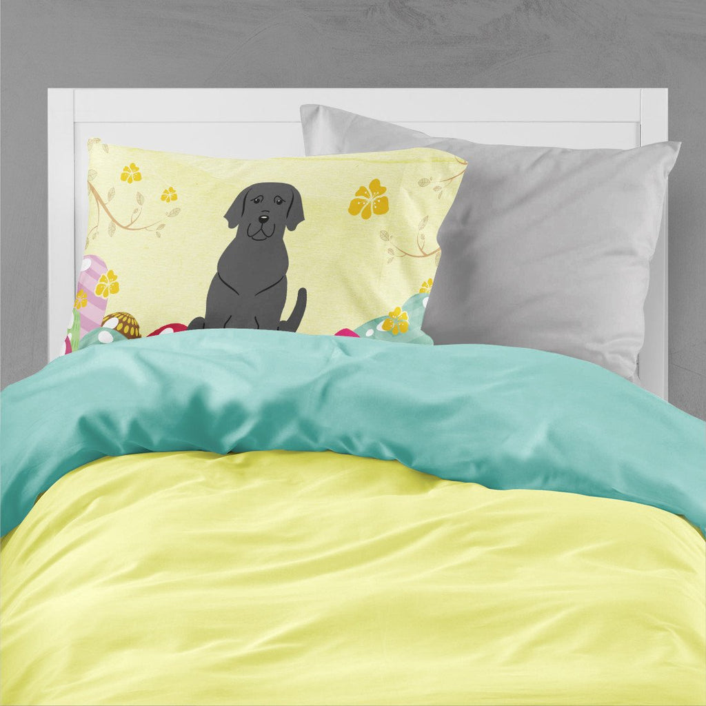 Easter Eggs Black Labrador Standard Pillowcase Lightweight Super Soft Easy Care Decorative Artwork Pillowcase, Standard