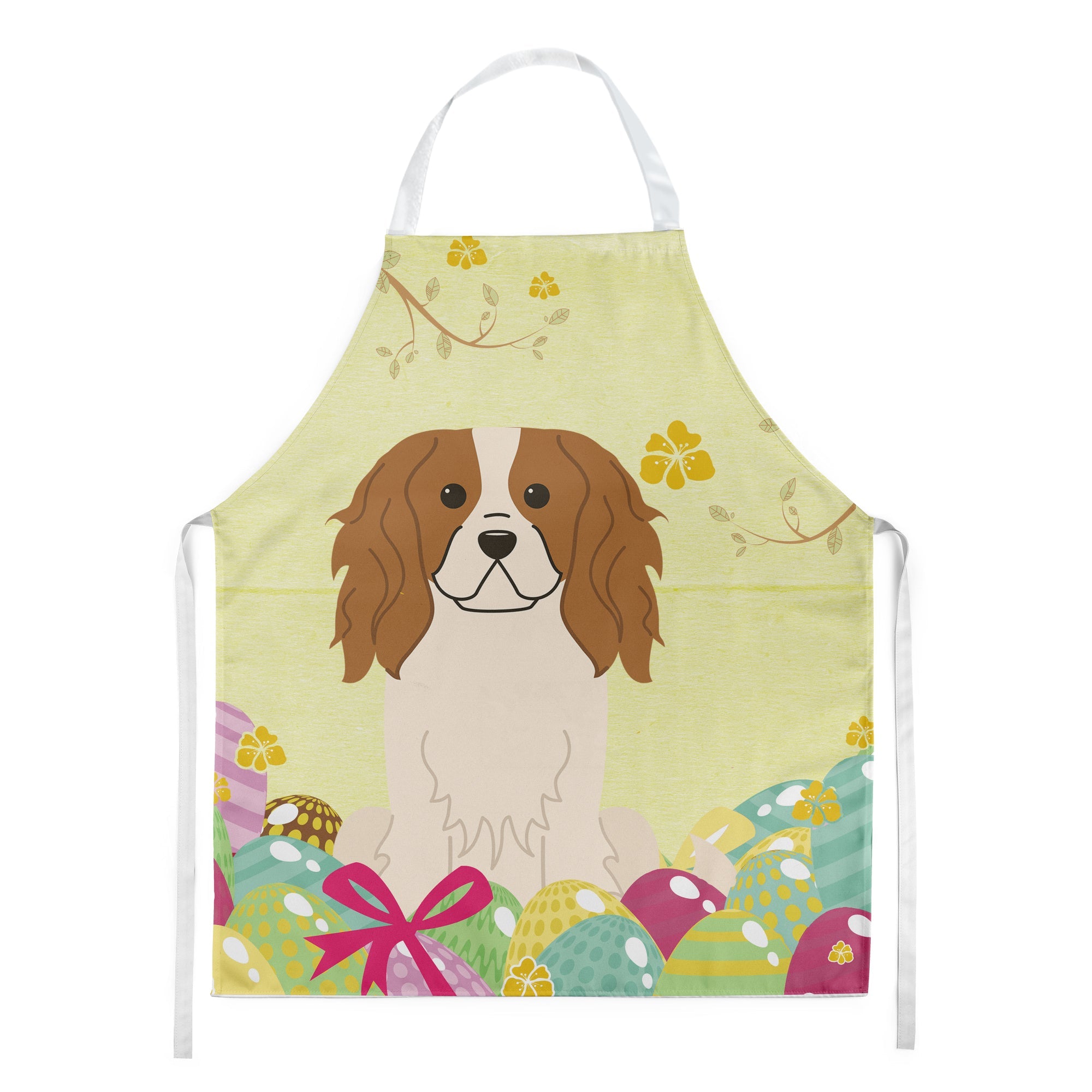 Easter Eggs Cavalier Spaniel Apron Cooking Kitchen Server Baking Crafts Gardening for Adult Women Men, Unisex, Large, Multicolor