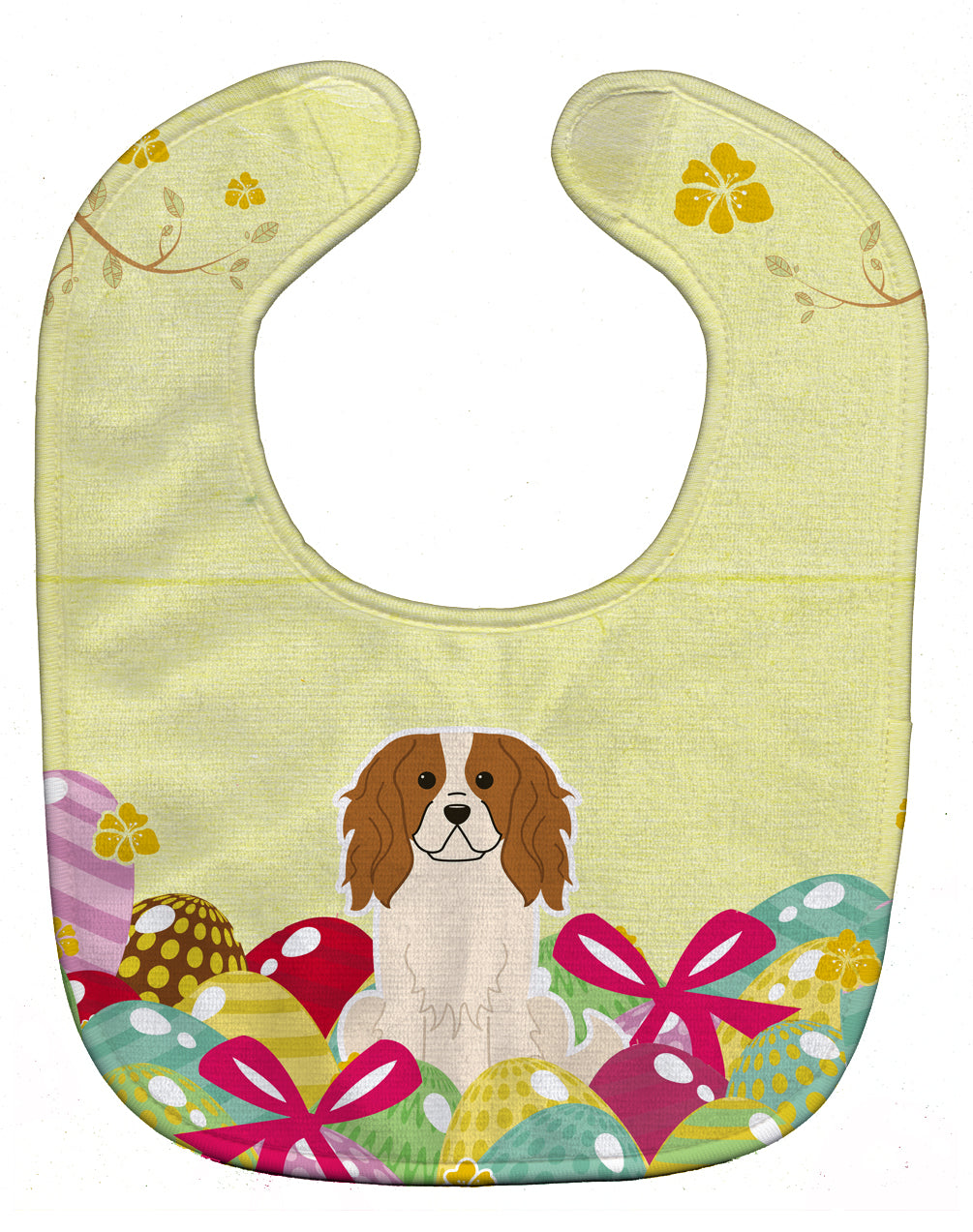 Easter Eggs Cavalier Spaniel Baby Bib Easy-Clean Baby Bib Baby Feeding Accessory Baby Mealtime Essential, 10 x 13, Multicolor