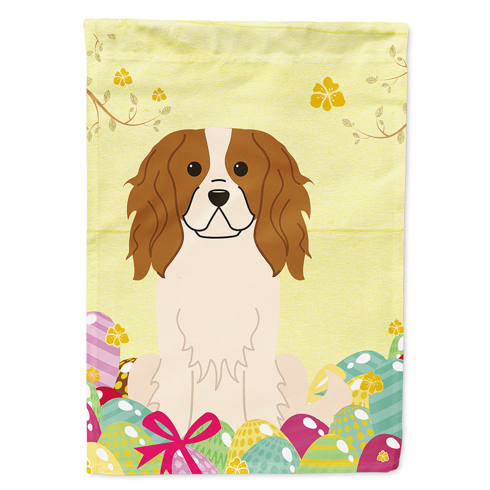 Easter Eggs Cavalier Spaniel House Flag 28x40 Porch Sleeve Pole Decorative Outside Yard Banner Artwork Wall Hanging, Polyester