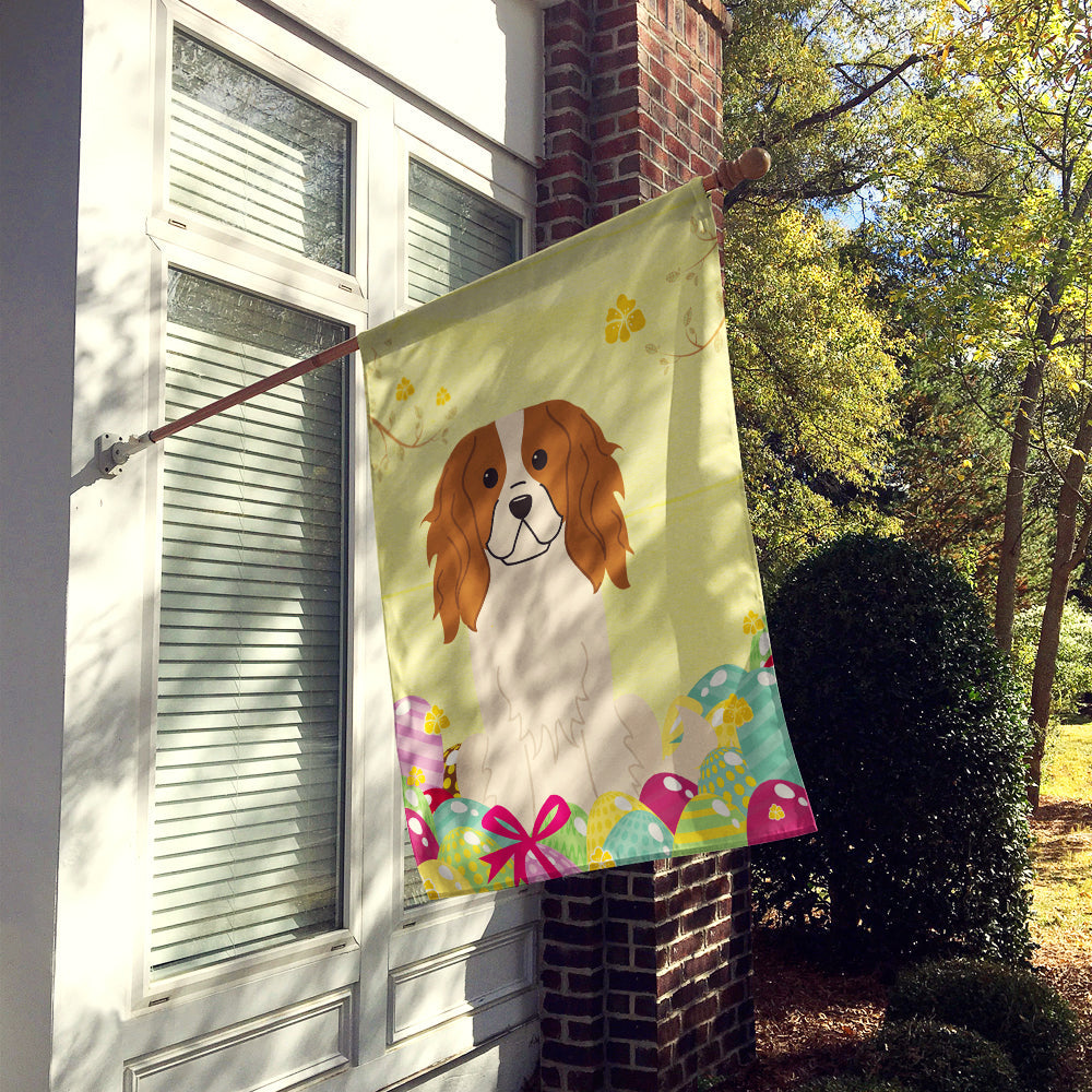 Easter Eggs Cavalier Spaniel House Flag 28x40 Porch Sleeve Pole Decorative Outside Yard Banner Artwork Wall Hanging, Polyester