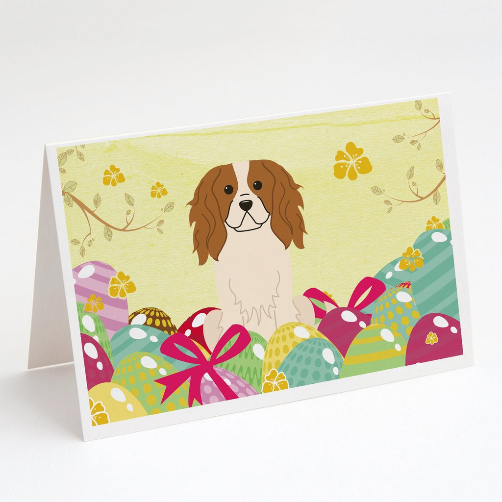 Easter Eggs Cavalier Spaniel Greeting Cards Pack of 8 Blank Cards with Envelopes Whimsical A7 Size 5x7