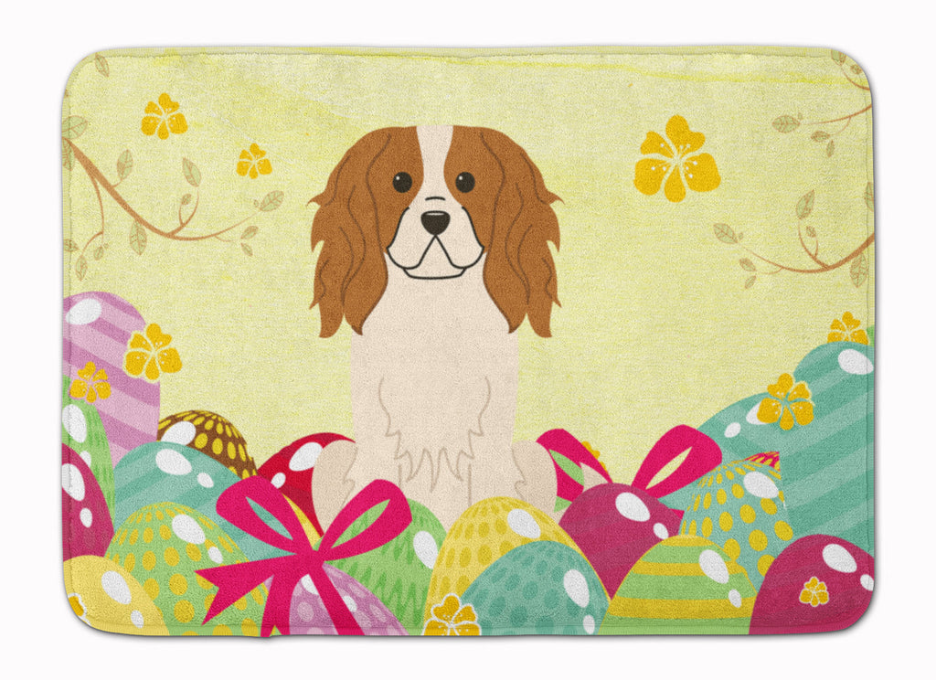 Easter Eggs Cavalier Spaniel Memory Foam Kitchen Mat Machine Washable Anti-Fatigue Cushion Comfort Bath or Kitchen Rug