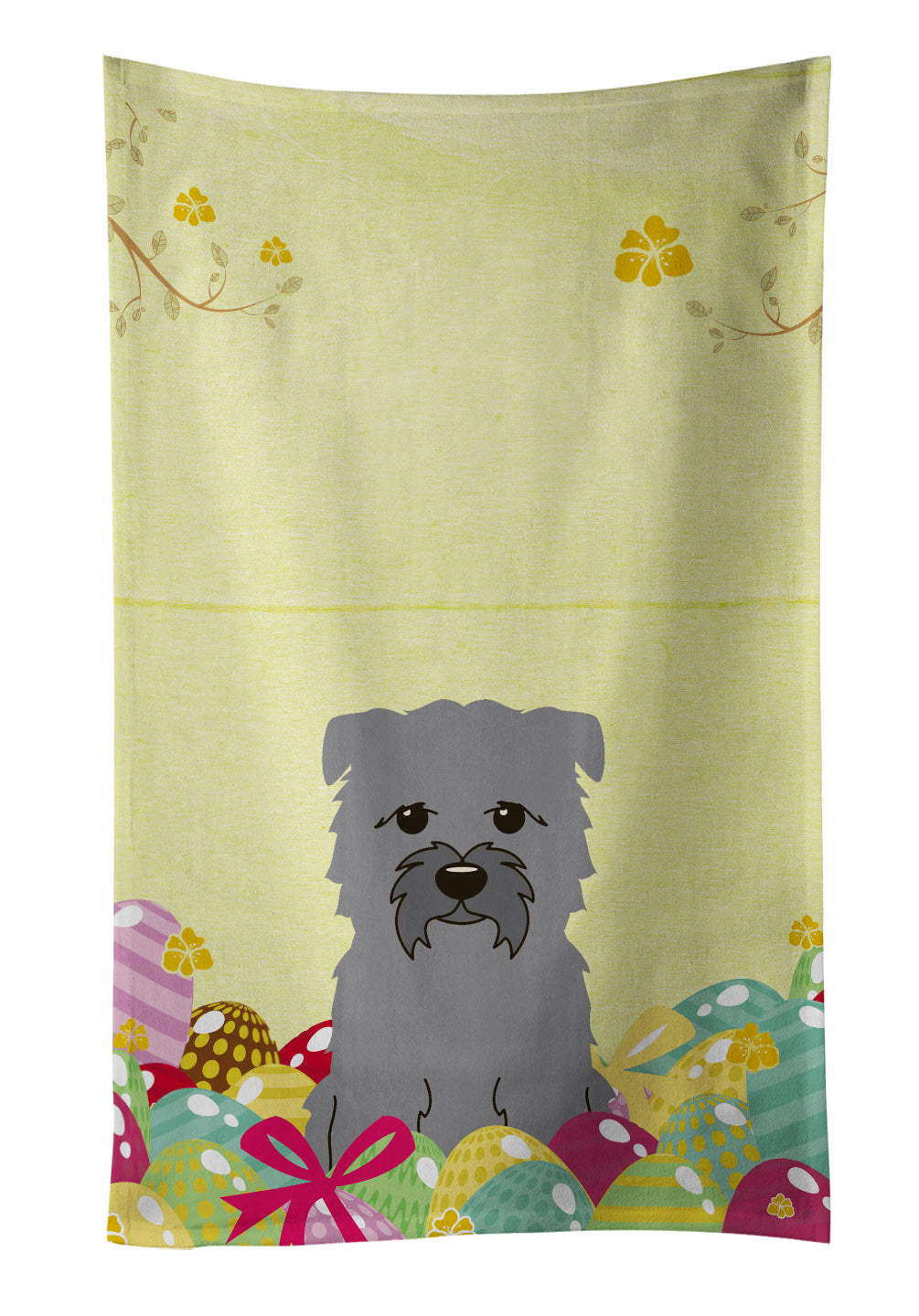 Easter Eggs Glen of Imal Grey Kitchen Towel Velour Plush Front and Cotton Loop Back Machine Washable