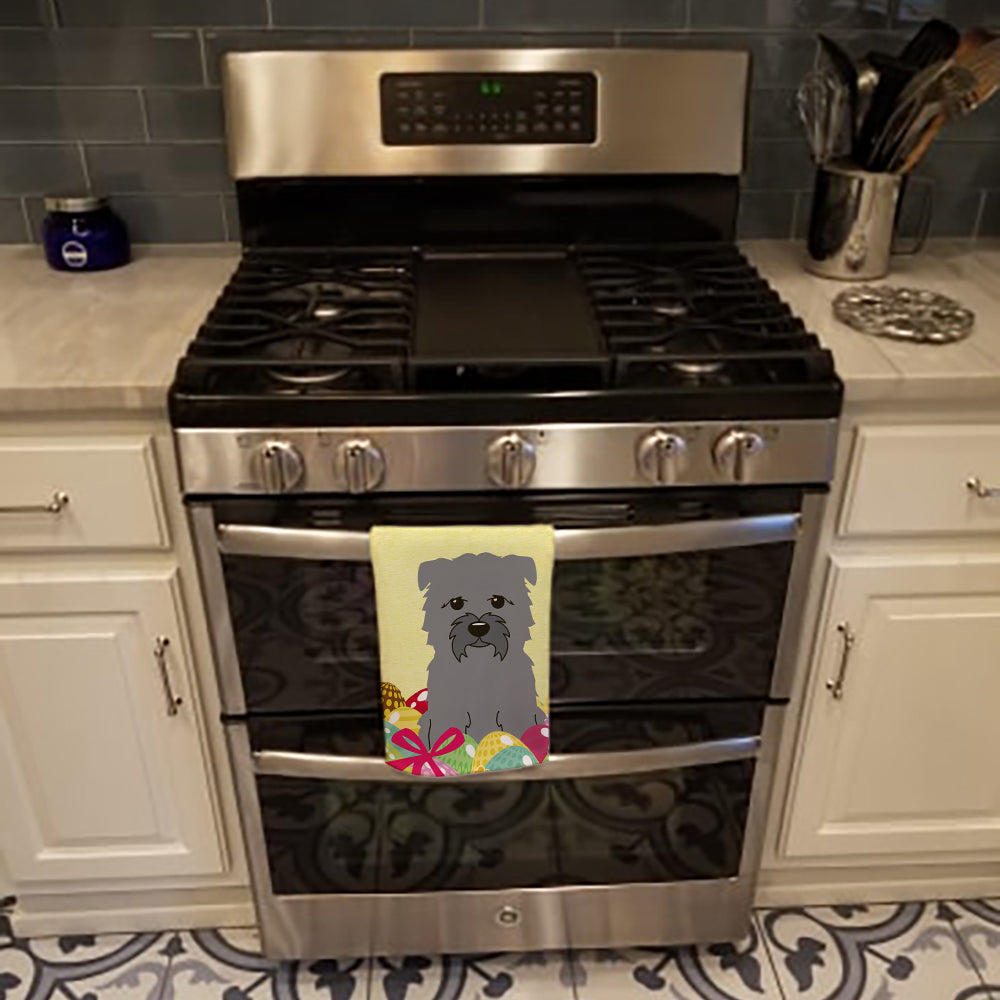 Easter Eggs Glen of Imal Grey Kitchen Towel Velour Plush Front and Cotton Loop Back Machine Washable