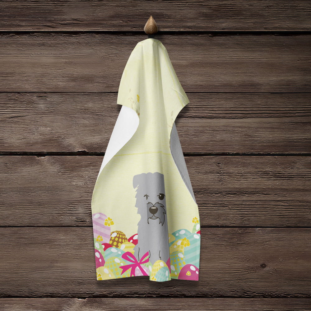 Easter Eggs Glen of Imal Grey Kitchen Towel Velour Plush Front and Cotton Loop Back Machine Washable