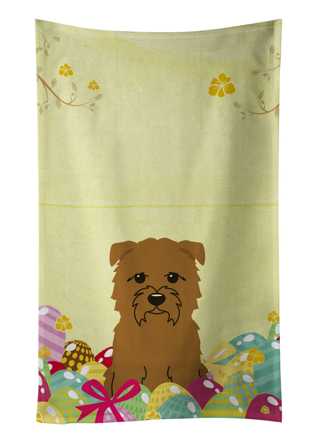 Easter Eggs Glen of Imal Tan Kitchen Towel Velour Plush Front and Cotton Loop Back Machine Washable